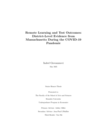 Remote Learning and Test Outcomes: District-Level Evidence from Massachusetts During the COVID-19 Pandemic