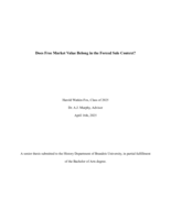 Does Free Market Value Belong in the Forced Sale Context?