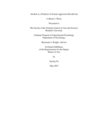 Alcohol as a Predictor of Sexual Aggression Recidivism