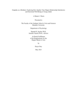 Empathy as a Mediator: Exploring How Quality Time Shapes Relationship Satisfaction and Emotional Well-Being in Young Adults A Master’s Thesis