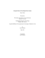 Iatrogenic Harm in Psychological Interventions