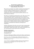 Israel: State and Society Syllabus - Hendler - 2018