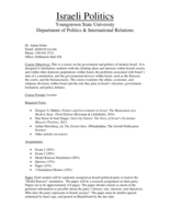 Israeli Politics Syllabus - Fuller - 2018
