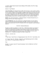Theater Security Decision Making (TSDM) syllabus - 2018