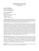RELS 320: Biblical Sites and (Con)texts - 2018