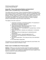 Theory of International Relations and Organizations