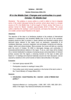International Relations in the Middle East. Changes and continuities in a post- October 7th Middle East