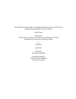 “She Herself is Smart Enough”: Documenting and Instructing on Jewish Women’s Religious Responsibilities in Meneket Rivkah