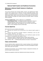 National Health System and Healthcare Economics