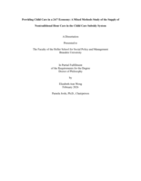 Providing Child Care in a 24/7 Economy: A Mixed Methods Study of the Supply of Nontraditional Hour Care in the Child Care Subsidy System