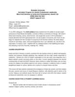 Myra Kraft Seminar on Israel and Contemporary Jewish Life