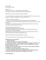 Our World, It’s About You—A Rotating Series of World Events & Things We Think We Know:  Facts in the Face of Fiction