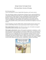 Heritage Tourism: The Example of Israel