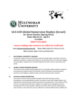 GLS 650 Global Immersion Studies (Israel)