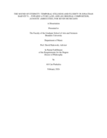 THE SOUND OF ETERNITY: TEMPORAL STILLNESS AND FLUIDITY IN JONATHAN HARVEY’S ...TOWARDS A PURE LAND; AND AN ORIGINAL COMPOSITION, AGNOSTIC AMBIGUITIES, FOR SEVEN MUSICIANS