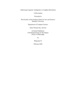 Addressing Linguistic Ambiguities in Anaphora Resolution