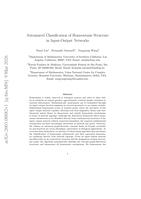 Automated Classification of Homeostasis Structure in Input-Output Networks