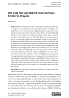 The Cold War and Robert Penn Warren's Brother to Dragons