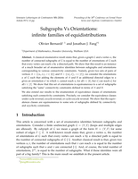 Subgraphs Vs Orientations: infinite families of equidistributions