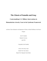 The Ghosts of Somalia and Iraq: Contextualizing U.S. Military Interventions in Humanitarian Atrocity Cases in the Syndrome Framework