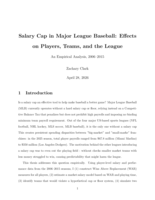 Salary Cap in Major League Baseball: Effects on Players, Teams, and the League