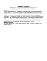 SIIS 2025 - Israel and the Environment