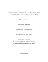 Dialectical Annihilation in War and Death: G. W. F. Hegel’s Absolute Negation In the 1930s-40s Writings of Alexandre Kojève and Georges Bataille