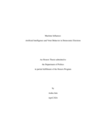 Machine Influence: Artificial Intelligence and Voter Behavior in Democratic Elections