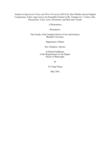 Analysis of Quartet for Piano and Three Percussion (2016) by Alice Shields; and an Original Composition, Fallen Angel Atraxa for Ensemble (Clarinet in B♭, Trumpet in C, Violin, Cello, Percussion), Voice, Actor, Electronics, and Real-time Visuals