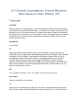 Novel Dialogue Crossover: Aaron Gwyn goes West (Sean McCann, JP)