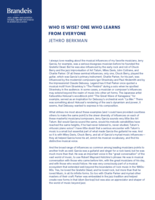 Who is Wise? One Who Learns from Everyone