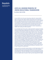 Love as a Guiding Principle of Jewish Educational Transmission