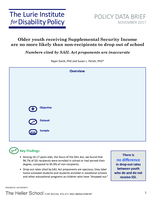 Older youth receiving Supplemental Security Income are no more likely than non-recipients to drop out of school: Numbers cited by SAIL Act proponents are inaccurate