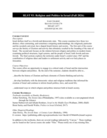 Religion and Politics in Israel