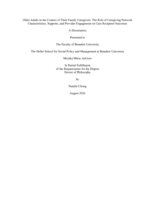 Older Adults in the Context of Their Family Caregivers: The Role of Caregiving Network Characteristics, Supports, and Provider Engagement on Care Recipient Outcomes
