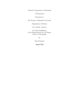 Thermal Constraints on Physiology