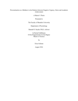Procrastination as a Mediator in the Relation between Negative Urgency, Stress and Academic Achievement